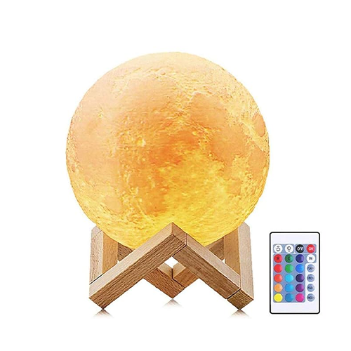 Lyrcsol_ 3D Moon Lamp Remote & Touch Control 16 Colors Led with USB Charging
