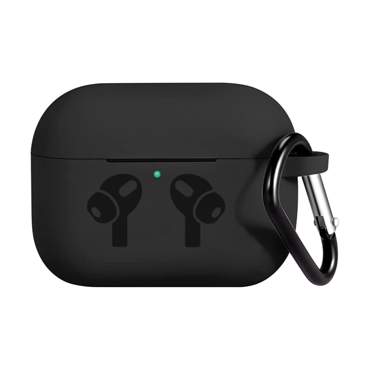 Soft Silicone Case with Keychain for AirPods Pro (Black)
