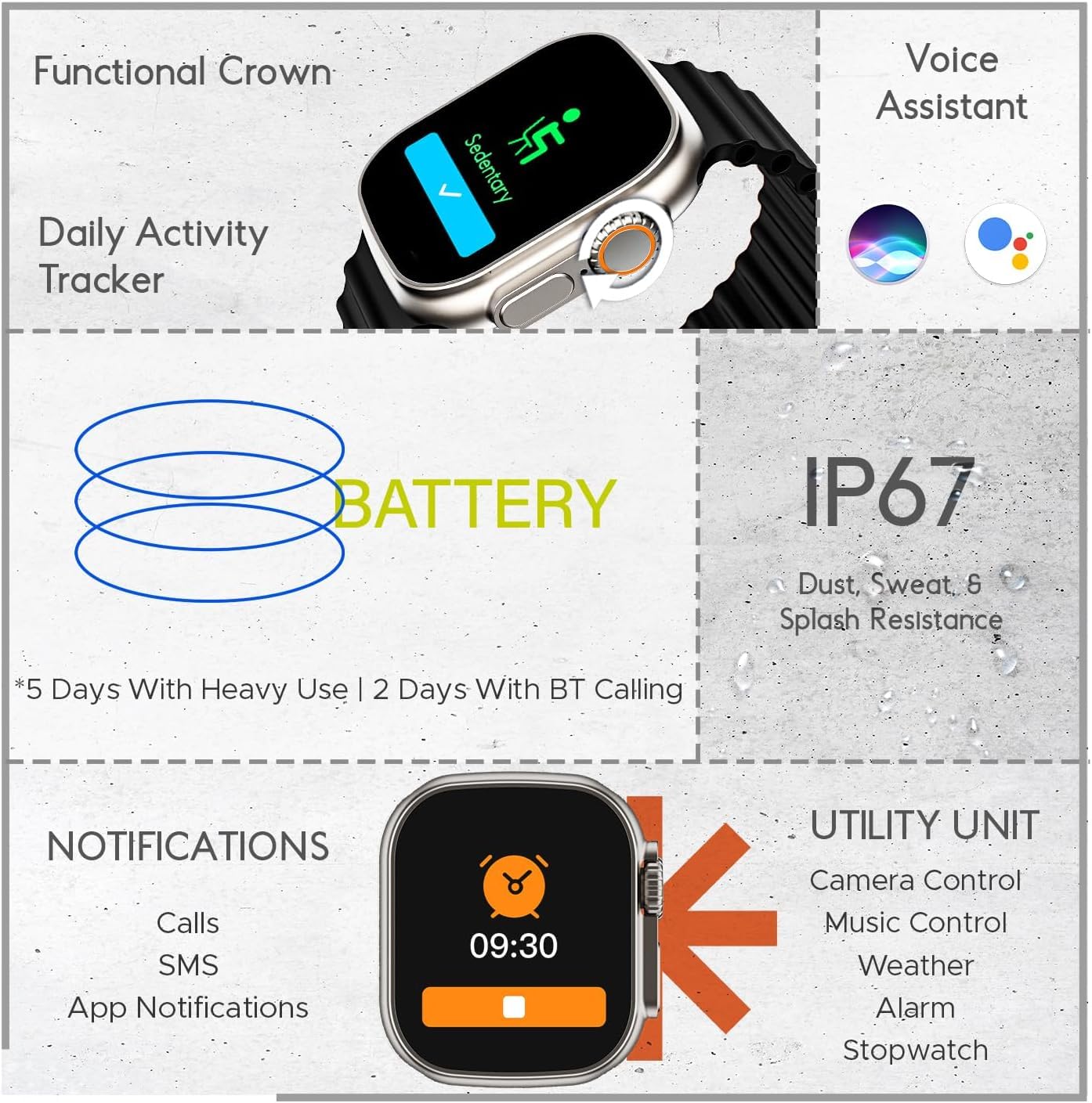 T800 Ultra Smartwatch with Bluetooth Calling (Orange)