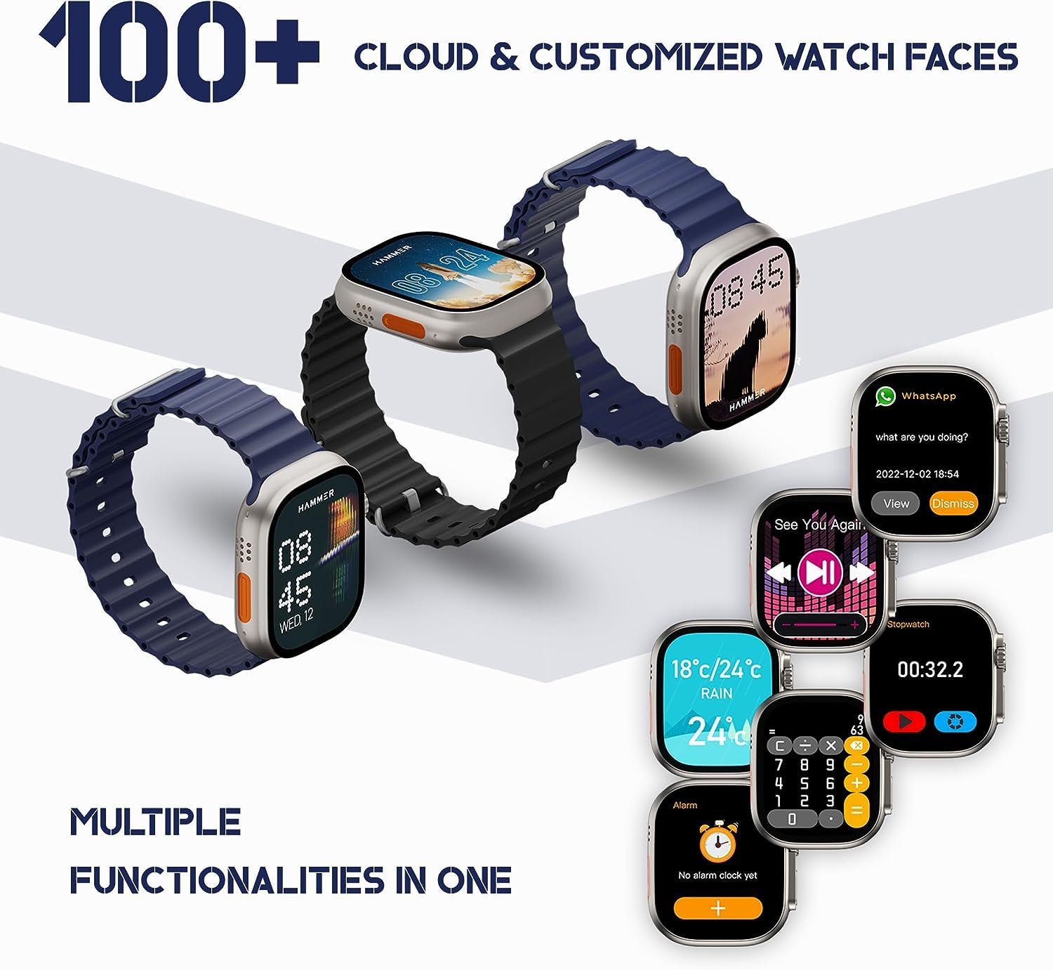 T800 Ultra Smartwatch with Bluetooth Calling (Black)